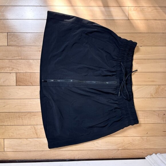 ATHLETA Expedition Zip Front Drawstring Skort Skirt with Shorts Size 10 Black - Picture 2 of 10